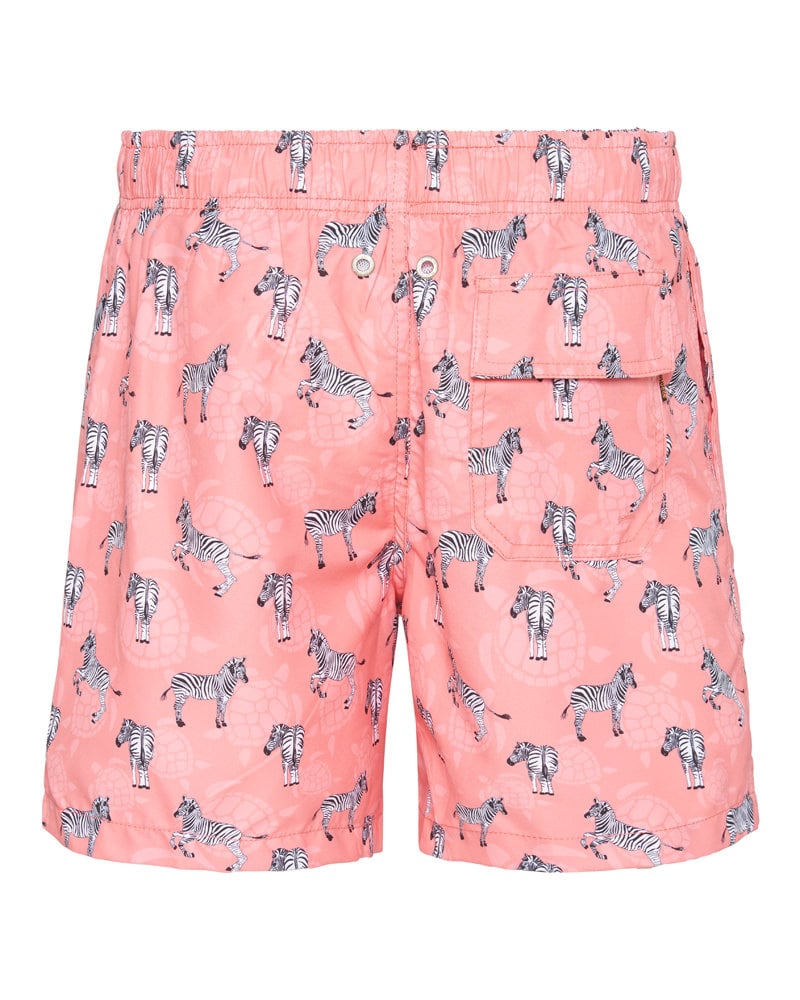 1079-35 Ramatuelle swimshort Zebra coral red back
