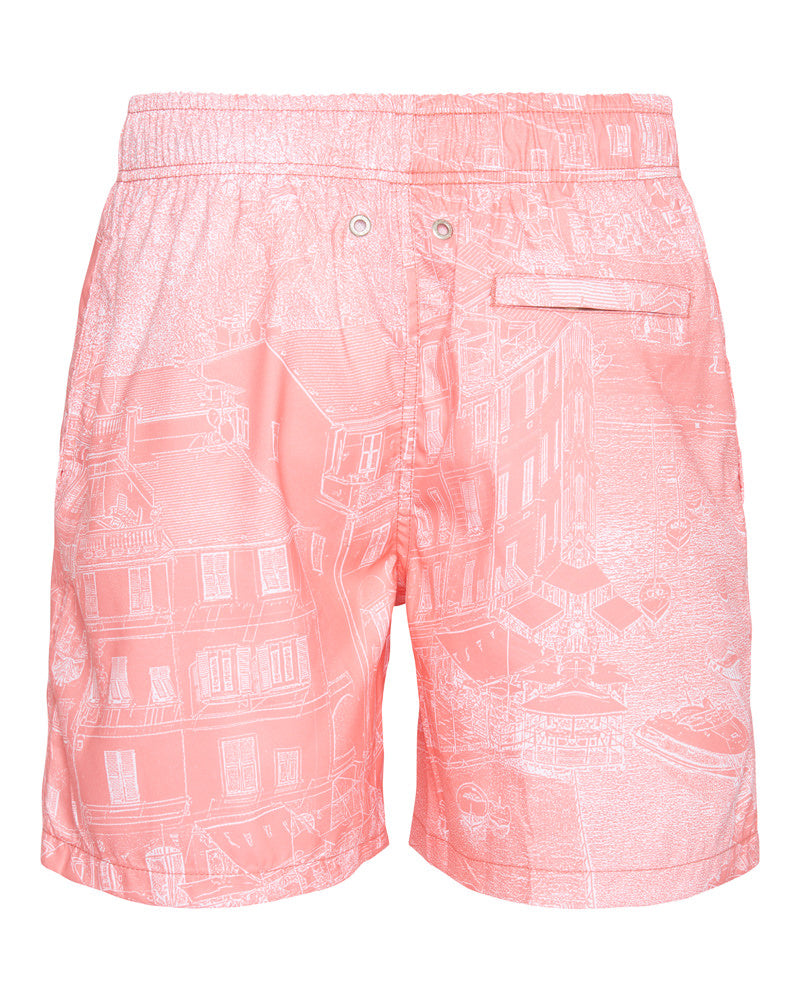 1081-35 Ramatuelle swimshort Porto Coral Red back