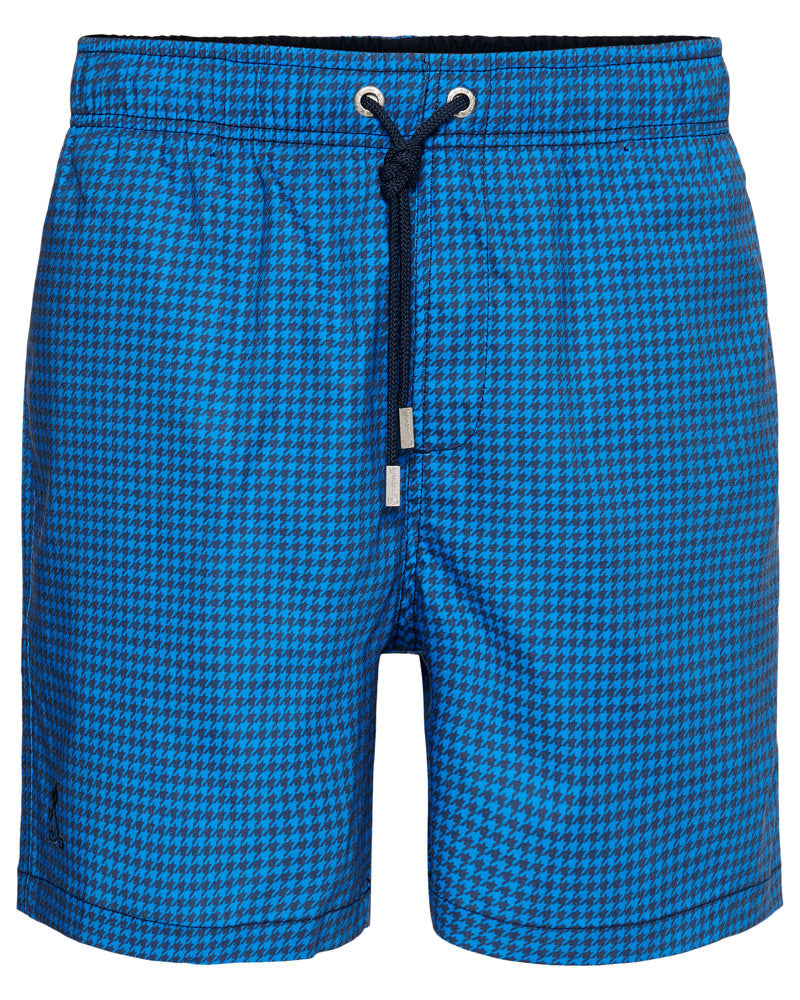 1083-19 Ramatuelle swimshort Pied de Poule  navy front