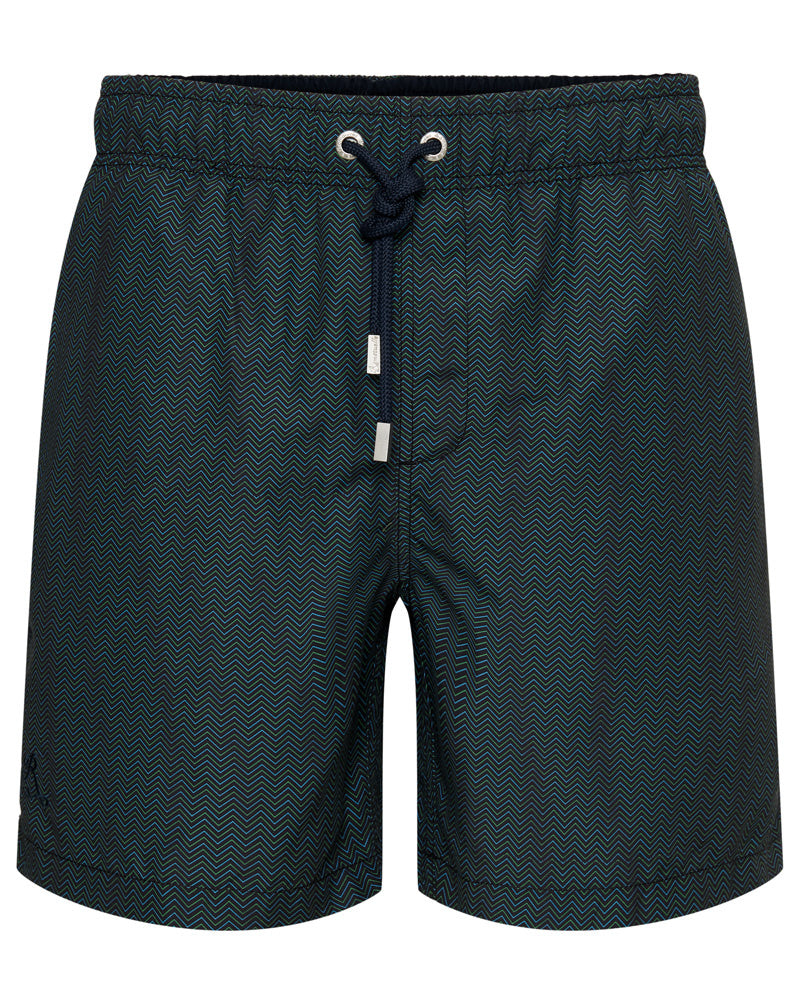 1085-49 Ramatuelle swimshort Zigzag dark green front