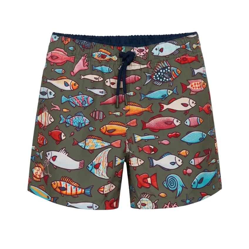 Groene kinderzwemshort met de vorm van de goedgekeurde blauwe versie