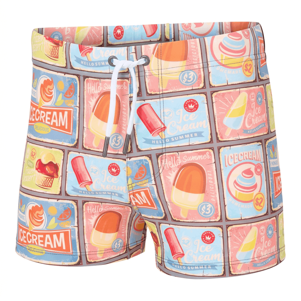 Zwemshort met ijsjesprint in de camerahoek van de voorbeeldfoto