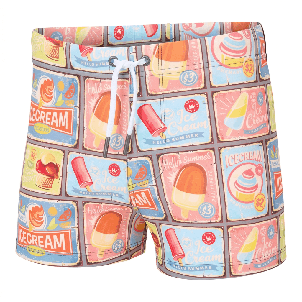 Zwemshort met ijsjesprint in de camerahoek van de voorbeeldfoto